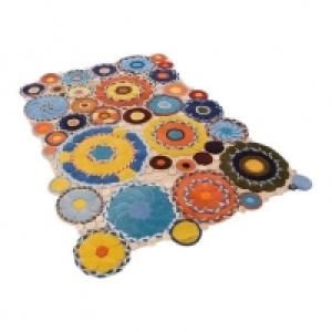 Living Teppich Crazy, bunt, ca. 170 x 240 cm, Wolle mit Baumwollr&uuml;ck