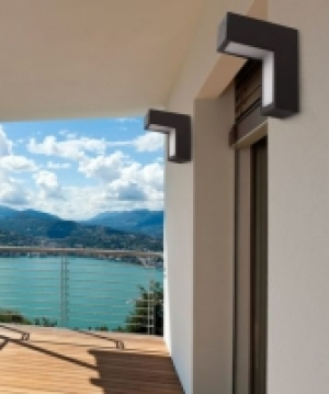 N&auml;ve LED Au&szlig;enwandleuchte Double, Aluminium