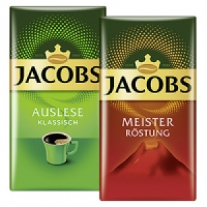 Real  Auslese von Jacobs versch. Sorten oder Meister Röstung jede 500-g-Vac.