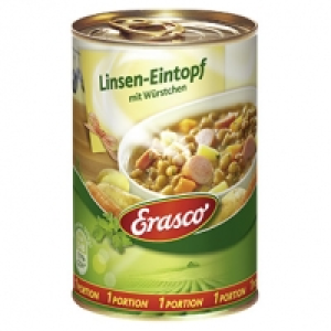 Real  Erasco 1 Portion Linseneintopf oder Gulaschsuppe und weitere Sorten, j