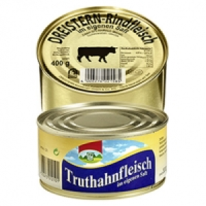 Rindfleisch oder Truthahnfleisch jede 300/400-g-Dose