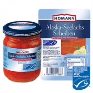 Homann MSC Alaska Seelachs Schnitzel oder Scheiben jede 100-g-Packung/