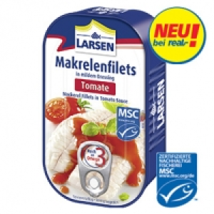 Real  Larsen Makrelenfilets, jede 125-g-Dose