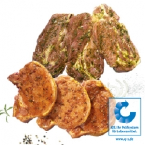 Frisches Nackenkotelett oder Stielkotelett vom Schwein, mariniert oder