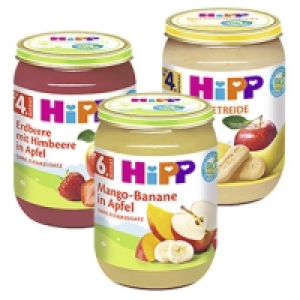 Hipp Fr&uuml;chte oder Frucht & Getreide ab 4./6. Monat, versch. Sorten, je