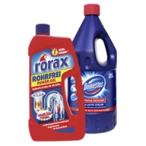 Rorax Rohrfrei 1 Liter oder Domestos Hygienereiniger 2 Liter, jede Fla