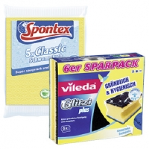 Vileda Glitzi Plus Topfreiniger 6er oder Spontex Schwammtuch 5er, jede