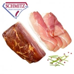 GS Schmitz Schinkenspeck mild gesalzen, &uuml;ber Buchenholz ger&auml;uchert, je