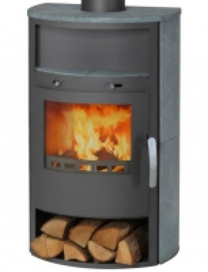 Kaminofen Borneo V3, Naturstein, 6 kW, abgerundete Sichtscheibe,