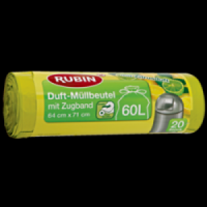 Rubin Duft-Müllbeutel mit Zugband 60 Liter