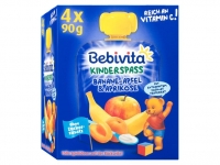 Lidl  Bebivita Kinderspaß Banane, Apfel & Aprikose mit Joghurt