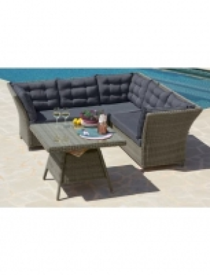 Gartenmöbelset Madison, 12-tlg.,2 Sofas, 1 Eckteil, Tisch 92x92 cm, Po