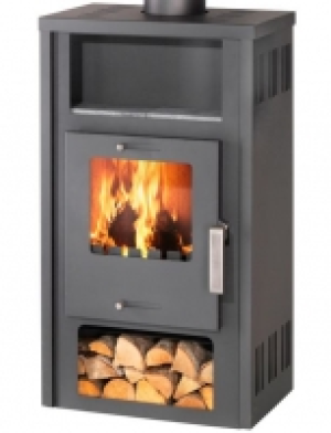 Kaminofen Europa, Stahl, 7,2 kW, Tee- und Holzfach