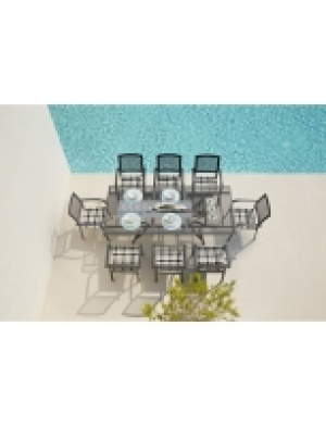 17-tlg. Gartenmöbelset Montreal, 8 Sessel + Auflagen, Tisch180-240 cm,