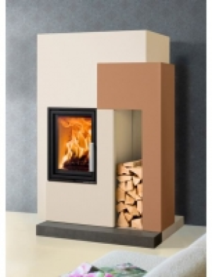 Kaminbausatz Ascim, 7 kW, ext. Luftzufuhr, W&auml;rmespeichebeton