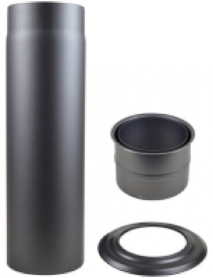 Rauchrohr-Set, &Oslash; 150 mm, Ofenrohr f&uuml;r Kamin&ouml;fen, grau