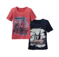 NKD  Damen-T-Shirt mit Segelschiff-Motiv