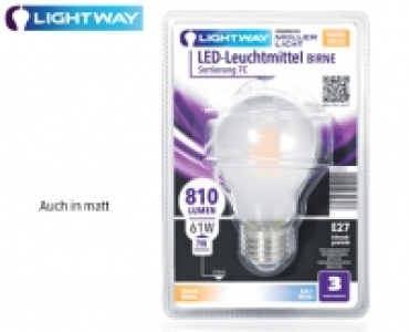 LIGHTWAY LED-Glasserie Birne, nicht dimmbar