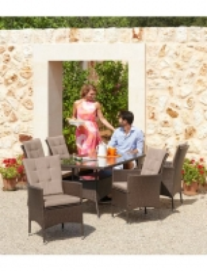 20-tlg. Gartenmöbelset Santiago New, 6 Sessel, Tisch 150x80 cm, Polyra 299.99 €