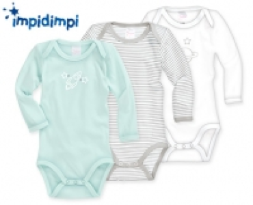 impidimpi Baby-Body, langarm, 3 Stück