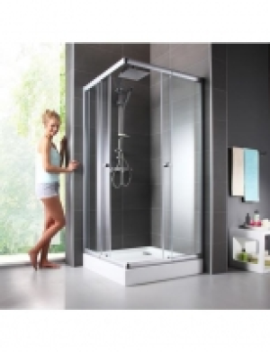 Eckdusche Trento, variabel verstellbar 80 - 90 cm, Duschkabine