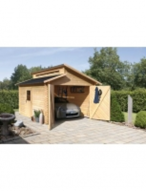 Einzel-Garage Blockbohlen, natur (BxT: 310x430 cm)