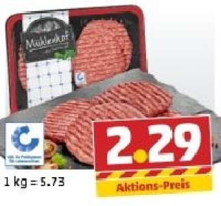 MÜHLENHOF Frische Rinder-Hamburger 2.29 €