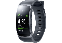 MediaMarkt Samsung SAMSUNG Gear Fit 2 Smartwatch Kunststoff, L, Dunkelgrau