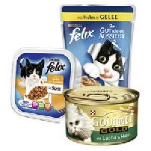 Gourmet Gold oder felix Katzen-Nassnahrung 0.33&nbsp;&euro;