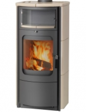 Kaminofen Opera-B, Kachel cremefarben, 7 kW, Dauerbrand, Automatik