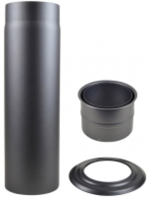 Rauchrohr-Set, Ø 120 mm, Ofenrohr für Kaminöfen, grau