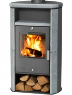 Kaminofen Santa Fé, Naturstein, 6 kW, runde Rückseite, Fireplace