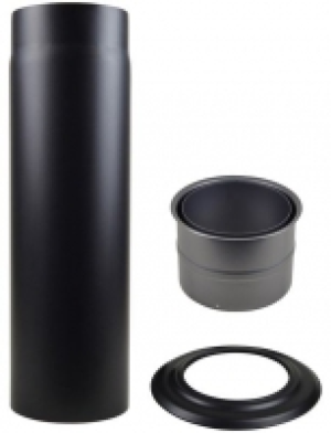 Rauchrohr-Set, Ø 120 mm, Ofenrohr für Kaminöfen, schwarz