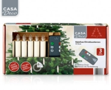 CASA Deco 12 kabellose Christbaumkerzen