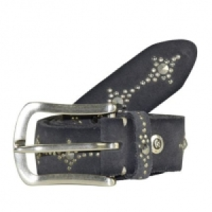 b.belt Nieteng&uuml;rtel Leder 85 cm, stahlgrau