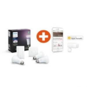 Philips Spar Bundles Philips Hue White and Color Ambiance E27 Starter Set + Elgato Eve Door