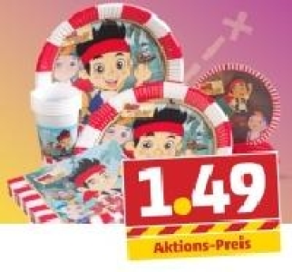 Einweg-Partygeschirr f&uuml;r Kids o. Partydeko Jake Nimmerland P