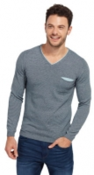 Tom Tailor Feinstrickpullover in Melange-Optik, marina bay blue
