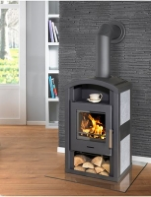 Kaminofen Nova, Naturstein, 6,5 kW, klassische Rundhaube, Tee- & Holzf