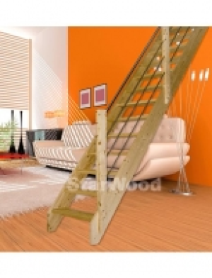 Raumspartreppe Korfu, offene Stufen, gerade, Holz-Edelstahlgeländer re 549.99 €