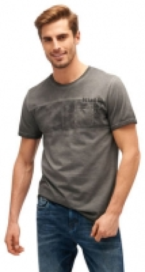 TOM TAILOR T-Shirt mit Camouflage-Muster, cyber grey