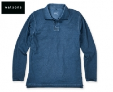 watsons Polohemd, Lang­arm, oil-washed