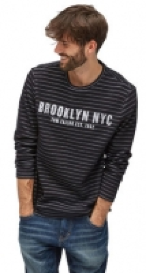 Tom Tailor gestreiftes Sweatshirt, black