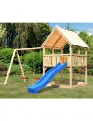 Spielturm Lenie, BxTxH: 281,5x471,5x345 cm, mit Schaukel und Rutsche