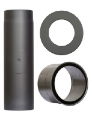 Rauchrohr &raquo;Set 350 mm L&auml;nge in Grau&laquo;, &Oslash; 130 mm, Ofenrohr f&uuml;r Kamin&ouml;fen