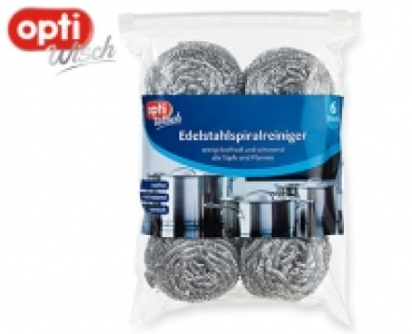 optiWisch Edelstahl-Spiral&shy;reiniger, 6 St&uuml;ck