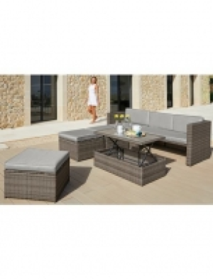 Loungeset &raquo;Lagos Premium&laquo;, 13-tlg., 3er-Sofa, 3 Hocker, Tisch, Polyrat