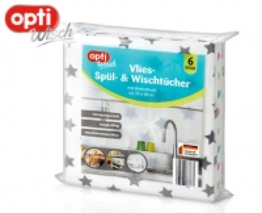 Aldi Süd  optiWisch Vlies-Spül- und Wischtücher, 6 Stück