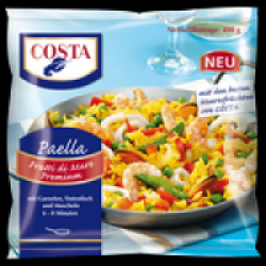Costa Paella Frutti di Mare oder Pacific Prawns auf Spaghetti