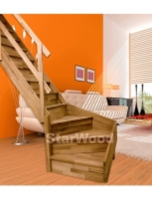 Raumspartreppe »Rhodos«, geschl. Stufen, 1/4 links gewendelt, Holzgelä 1,049.99 €